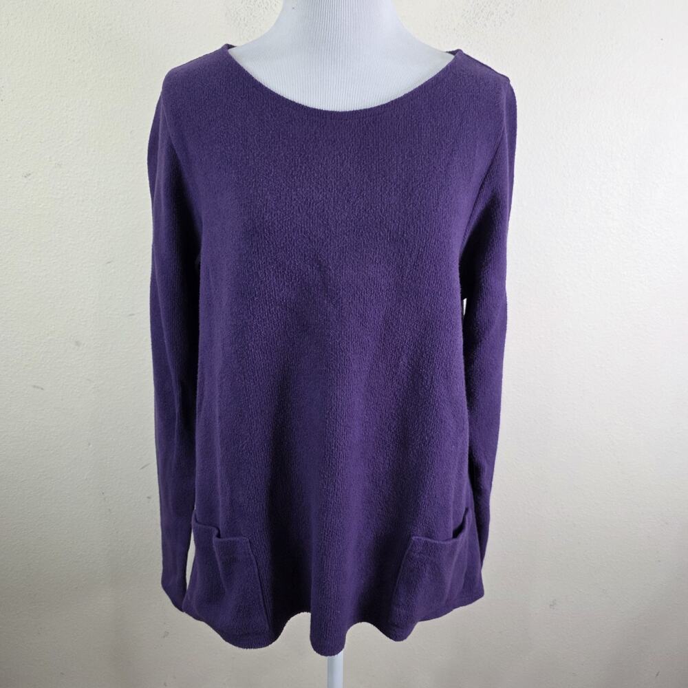 FH Clothing Co Purple Tunic Sweater Women's Size Medium VT Pockets 100% Cotton